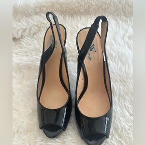 Worthington Black Peep Toe Heels